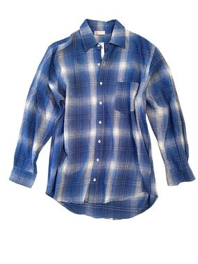 CP Shades Anthropologie Plaid Flannel Buttondown Tunic Top NWT size Medium